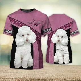 3D Dog T Shirts, Apricot Poodle La Petite Canelle All Over Print T-Shirt, Gift For Pet Loves