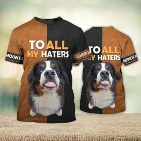 3D Dog T Shirts, Bernese Mountain Black And White Crown Never Walk Alone All Over Print T-Shirt, Gift For Pet Loves