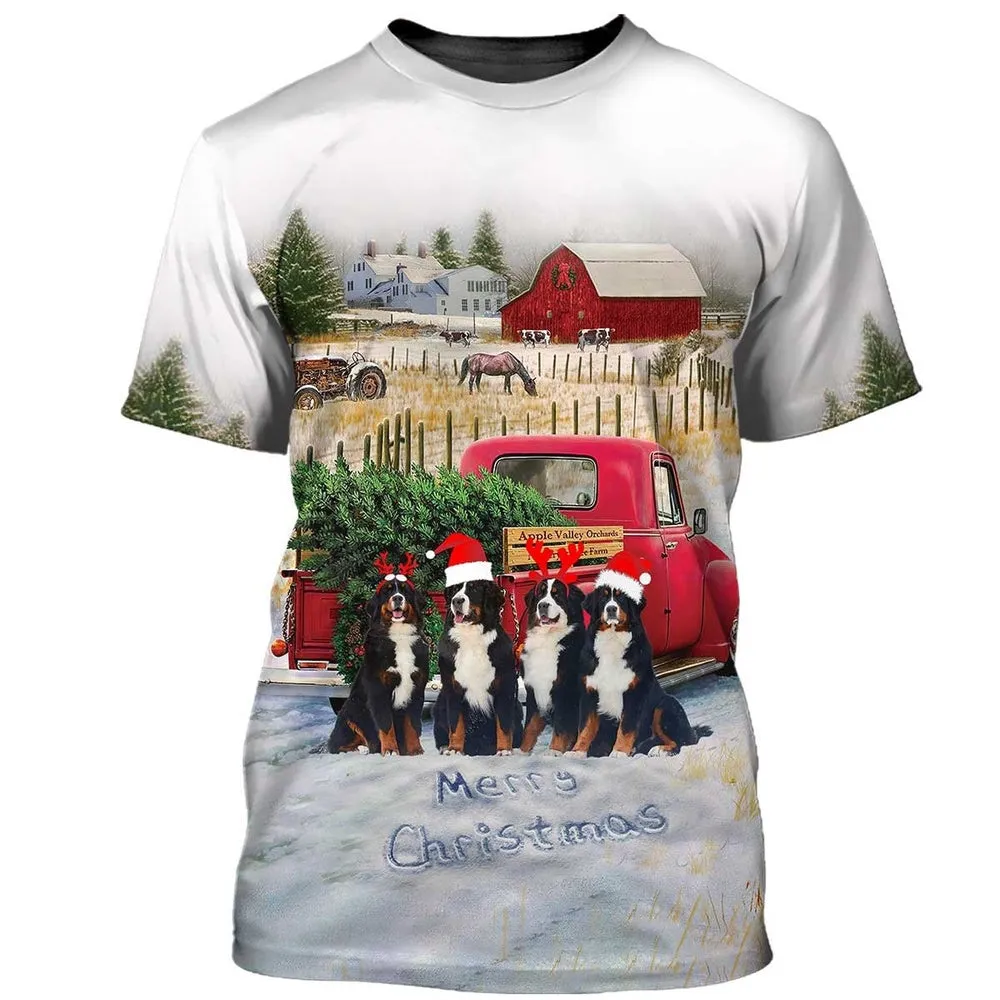 3D Dog T Shirts, Dog Christmas All Over Print T-Shirt, Gift For Pet Loves