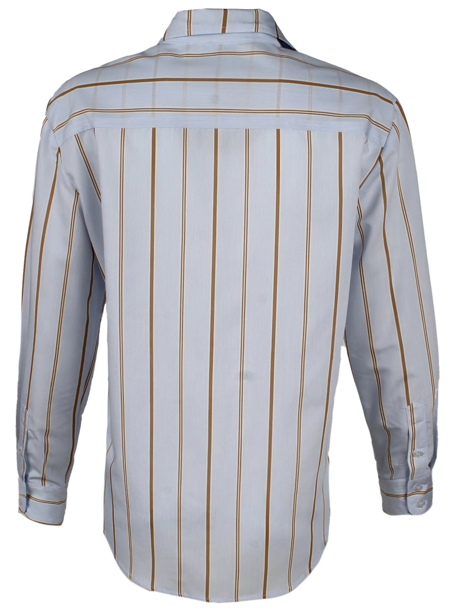 Alexa Boyfriend Shirt Blue & Tan Menswear Stripe