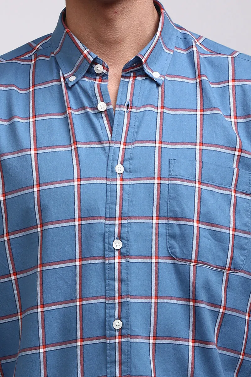 Basic Checks Blue Shirt