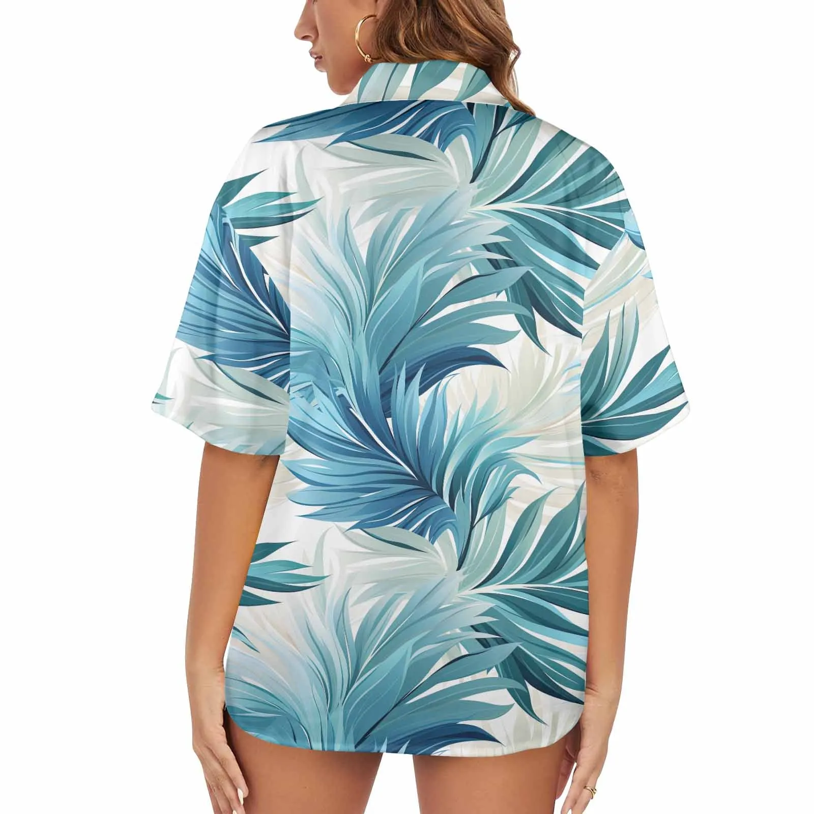 Blue Palms  Women's Hawaiian Shirt