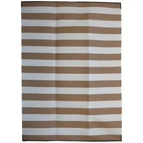 Brittany Beige & White Stripes Foldable Waterproof Large Camping Mat - 270x360 CM