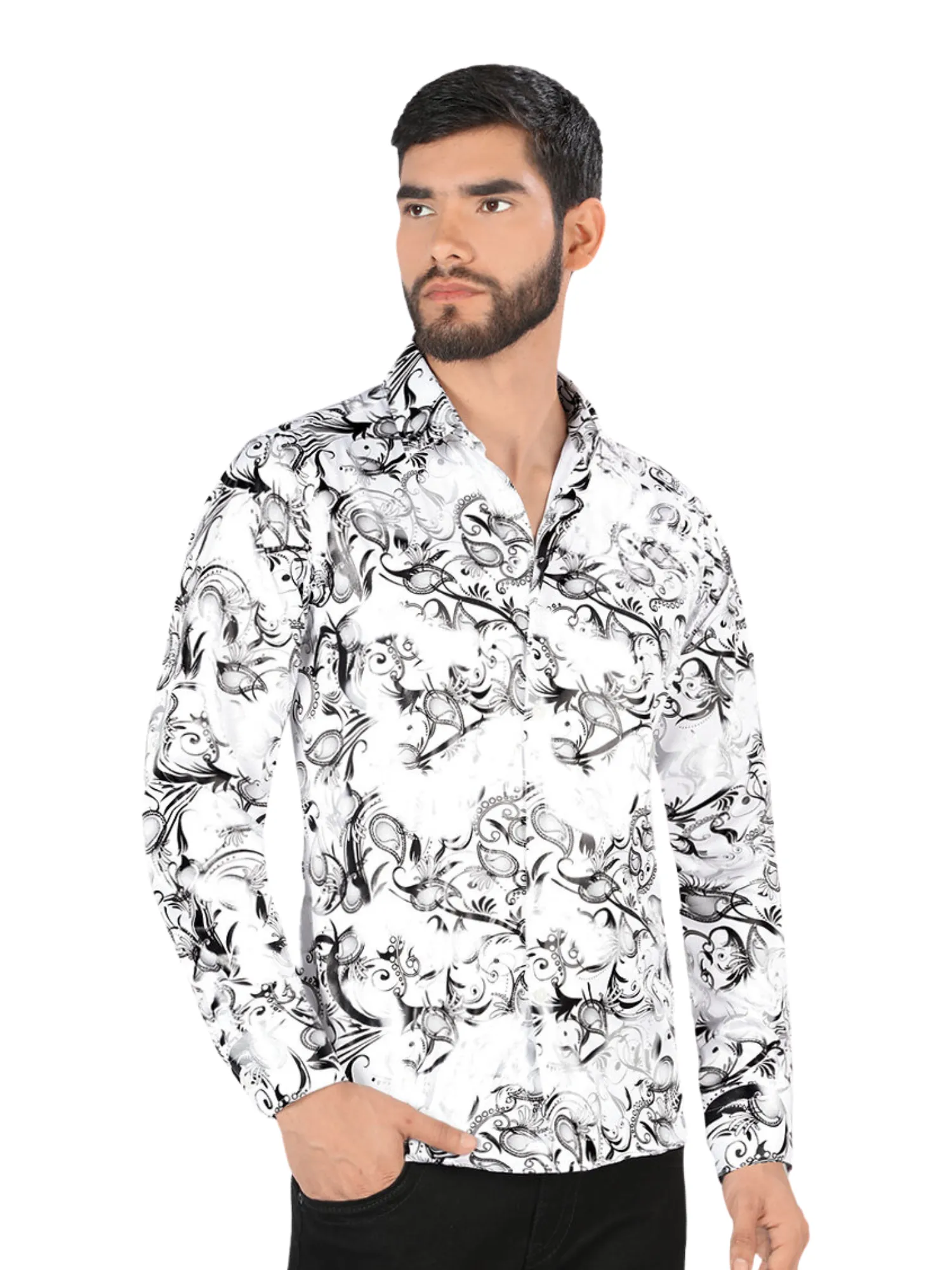 Camisa Casual Manga Larga Estampada para Hombre 'Montero' - ID: 0792