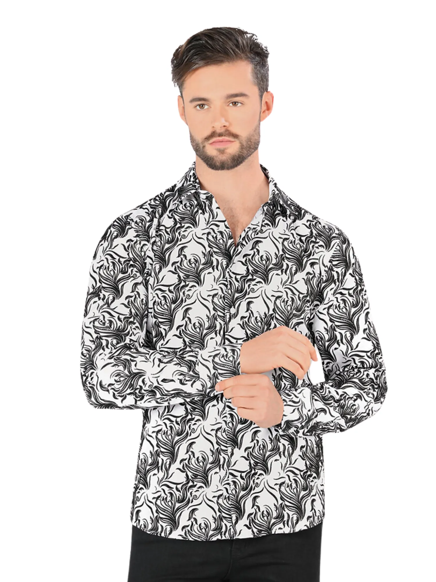 Camisa Casual Manga Larga Estampada para Hombre 'Montero' - ID: 0804