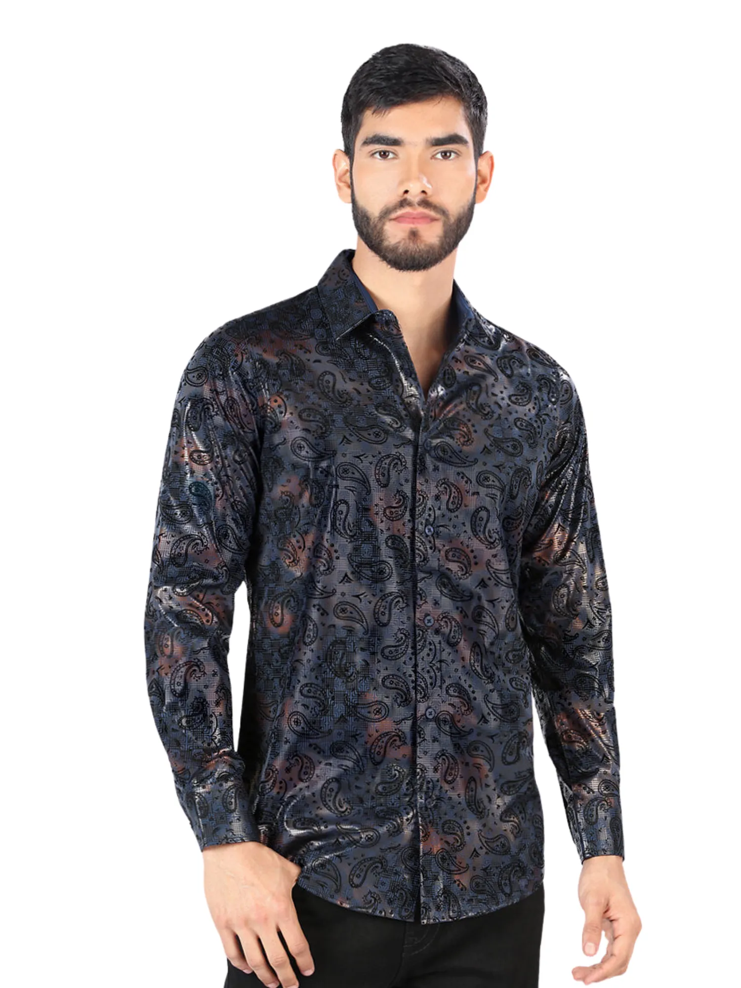 Camisa Casual Manga Larga Estampada para Hombre 'Montero' - ID: 3003