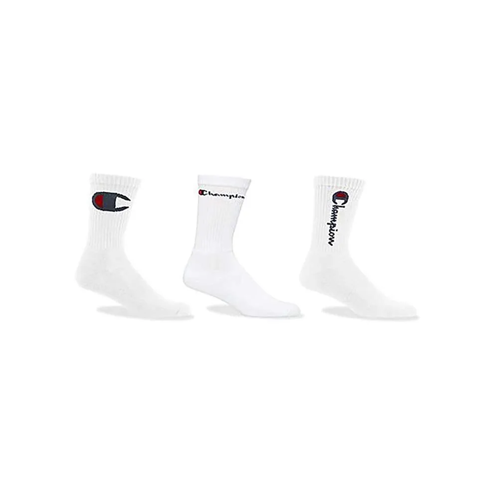 Champion LIFE Men's 3-Pack Multi Logo Athletic Crew Socks