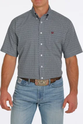 Cinch Short Sleeve Grey/Green/Burgundy Button Up