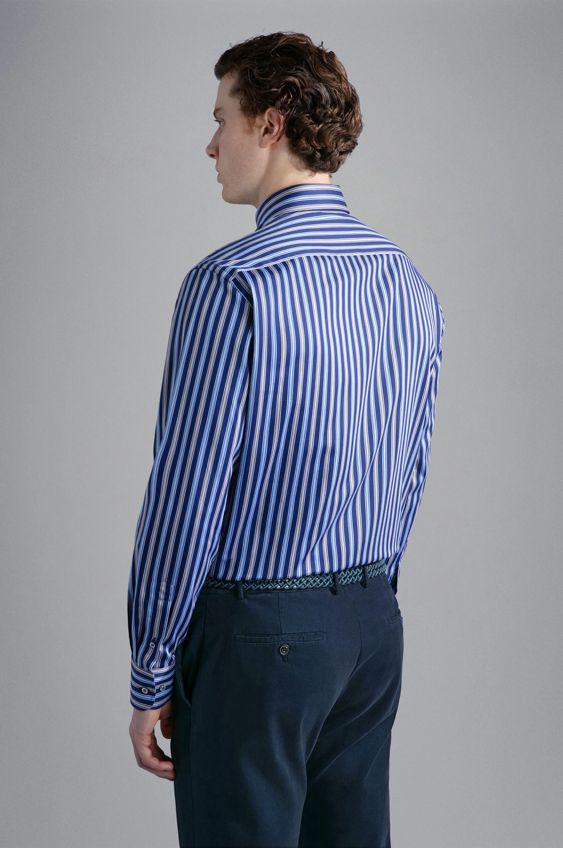 Cotton Satin Blue Shirt 13313054