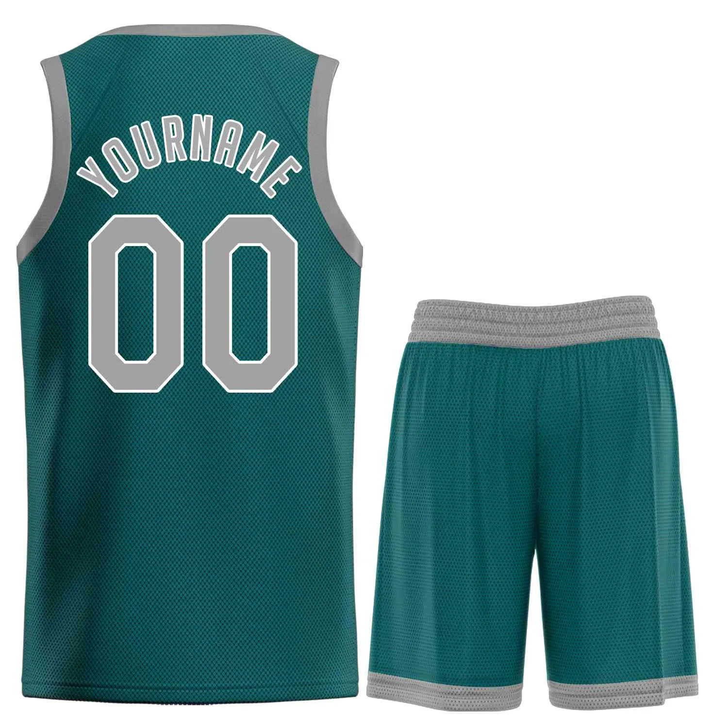 Custom Aqua Gray-White Classic Sets Sports Uniform Basketball Jersey