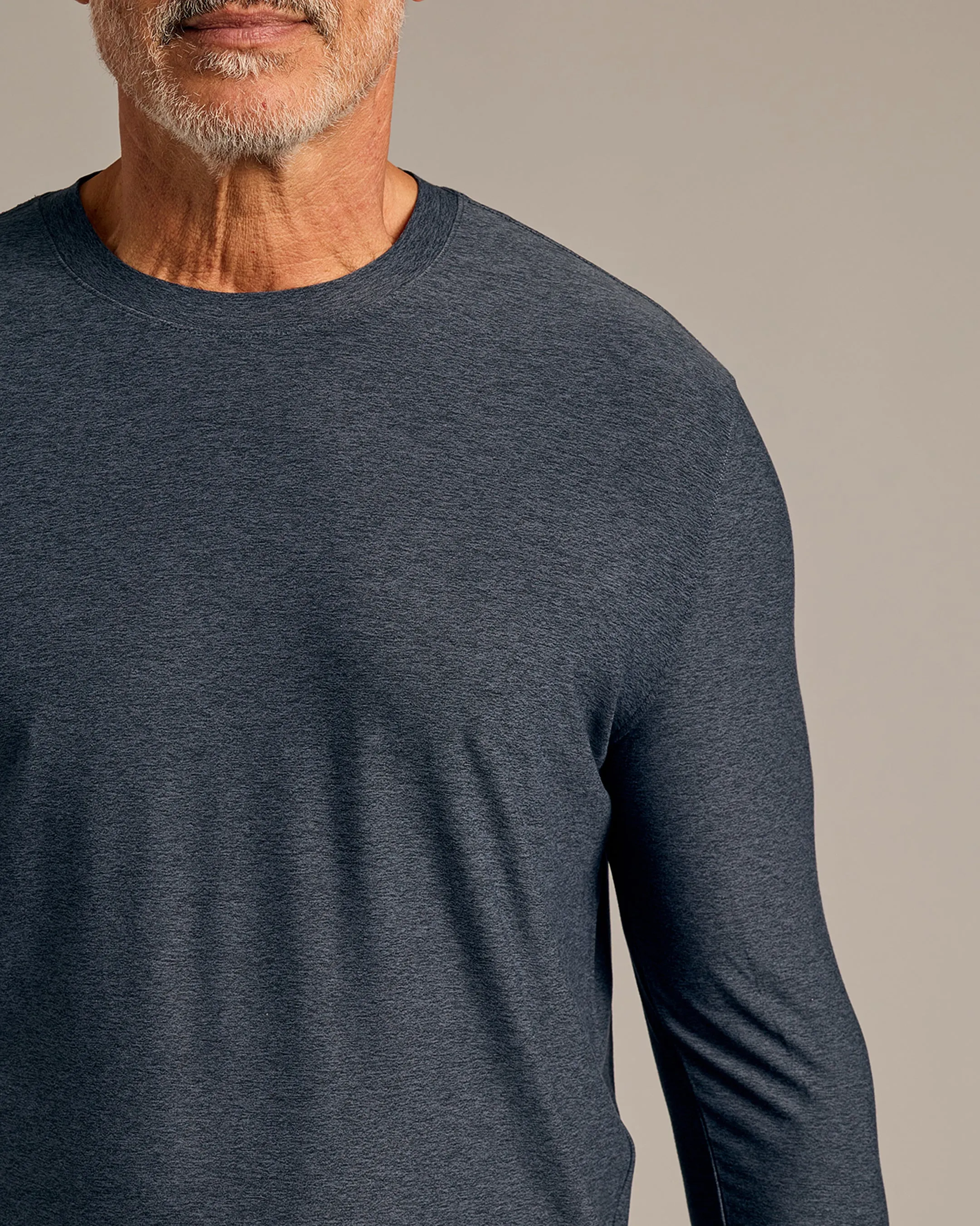 Dark Heather Fiord Active Long Sleeve Crew T-Shirt