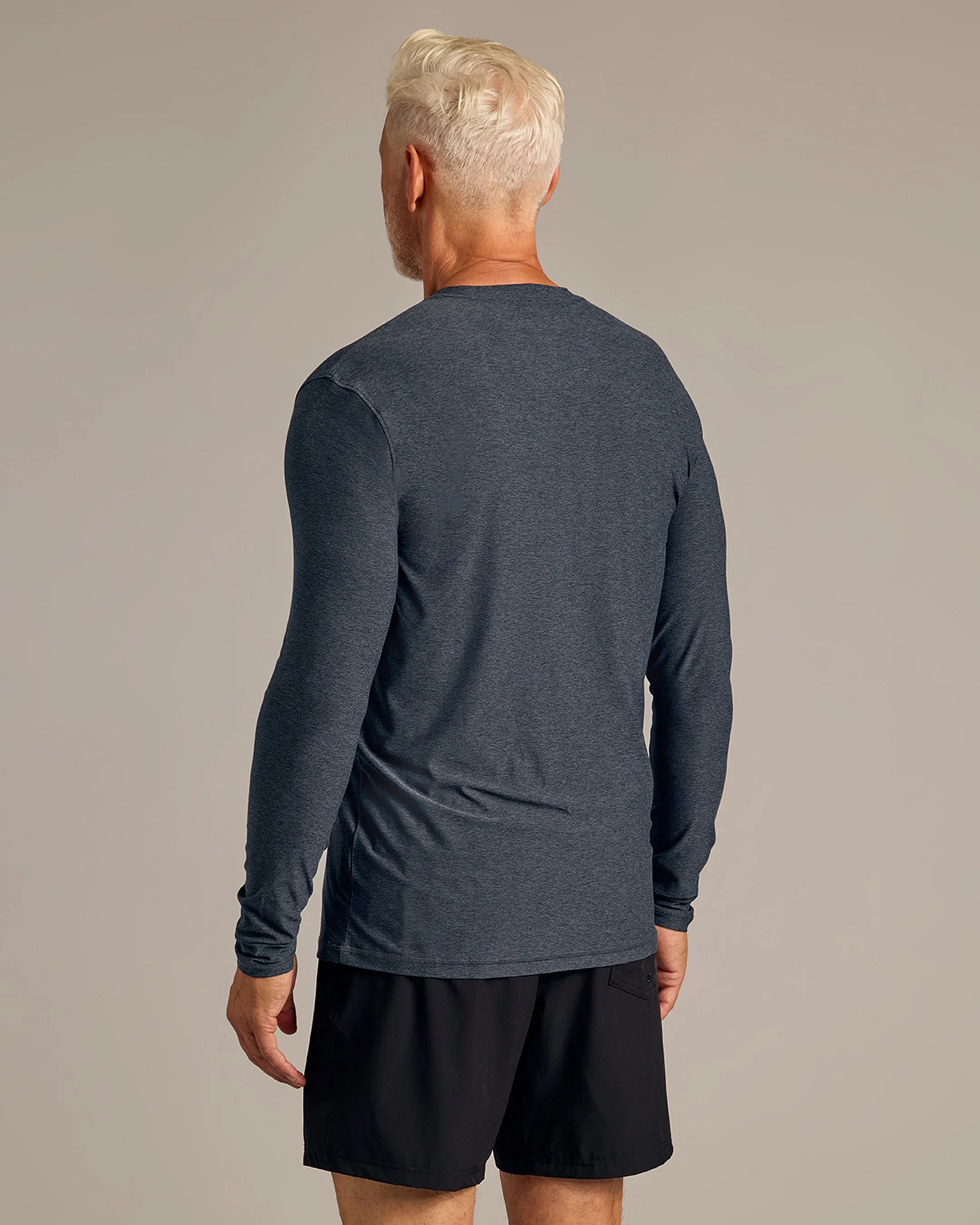 Dark Heather Fiord Active Long Sleeve Crew T-Shirt