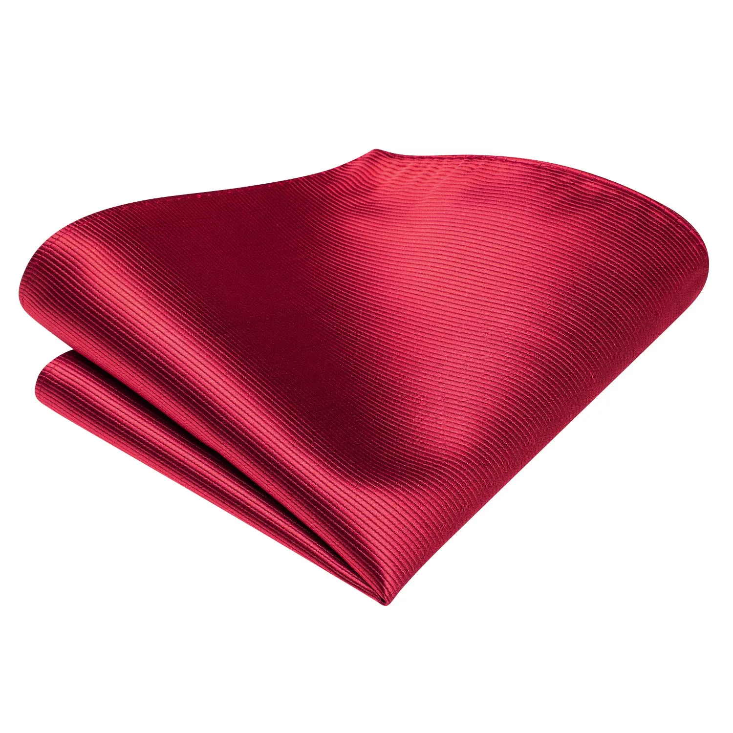 Deep Red Striped Silk Self-tied Bow Tie Pocket Square Cufflinks Set