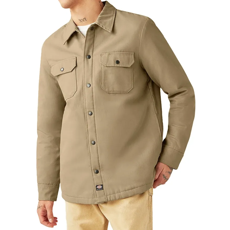 Dickies Skateboarding Heavyweight Lined Duck Snap Shirt Jacket - Khaki