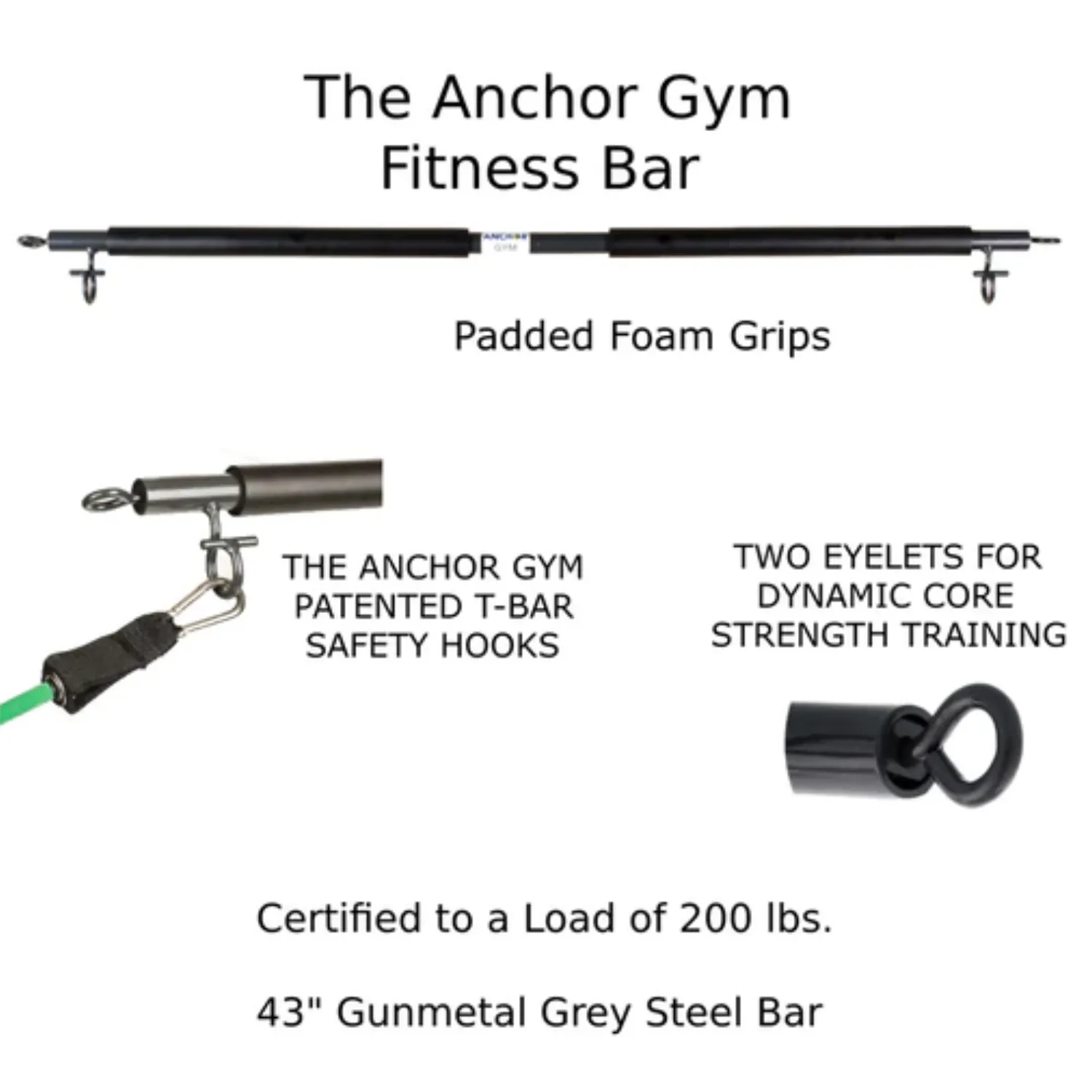 Fitness Bar Bundle by Anchor Gym | Set with Bar & Loop Bands