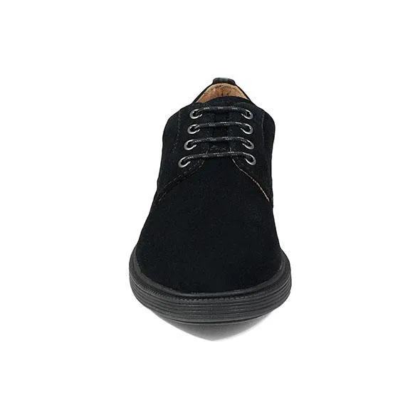 Florsheim Kids Boy's Sapacush Plain Toe Ox Black Suede (Sizes 1-3)