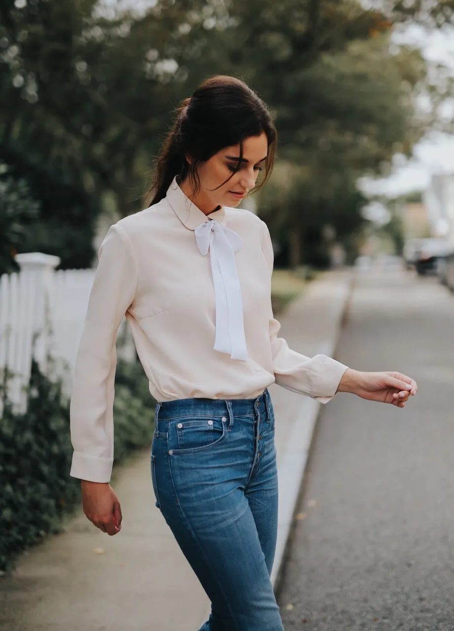 French Tie Blouse