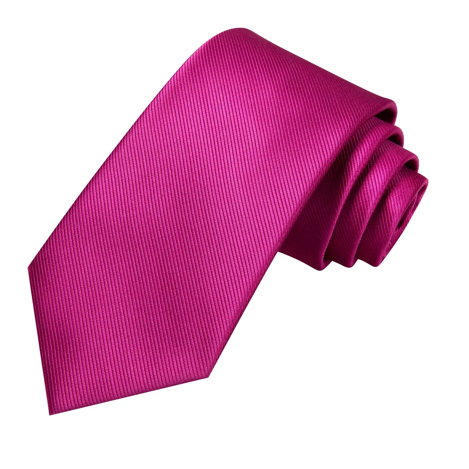 Hi-Tie Rose Pink Floral Men's Tie Pocket Square Cufflinks Set