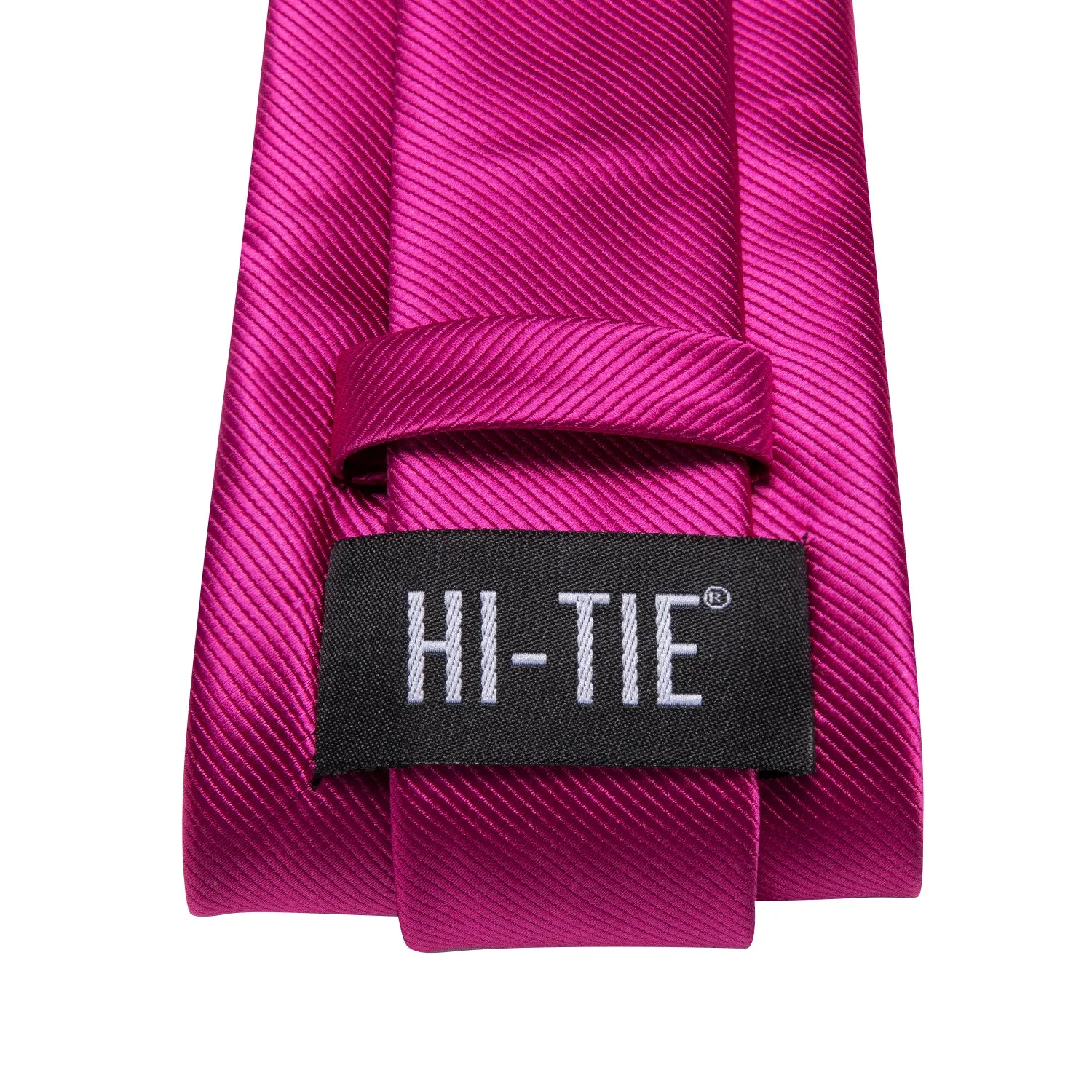 Hi-Tie Rose Pink Floral Men's Tie Pocket Square Cufflinks Set