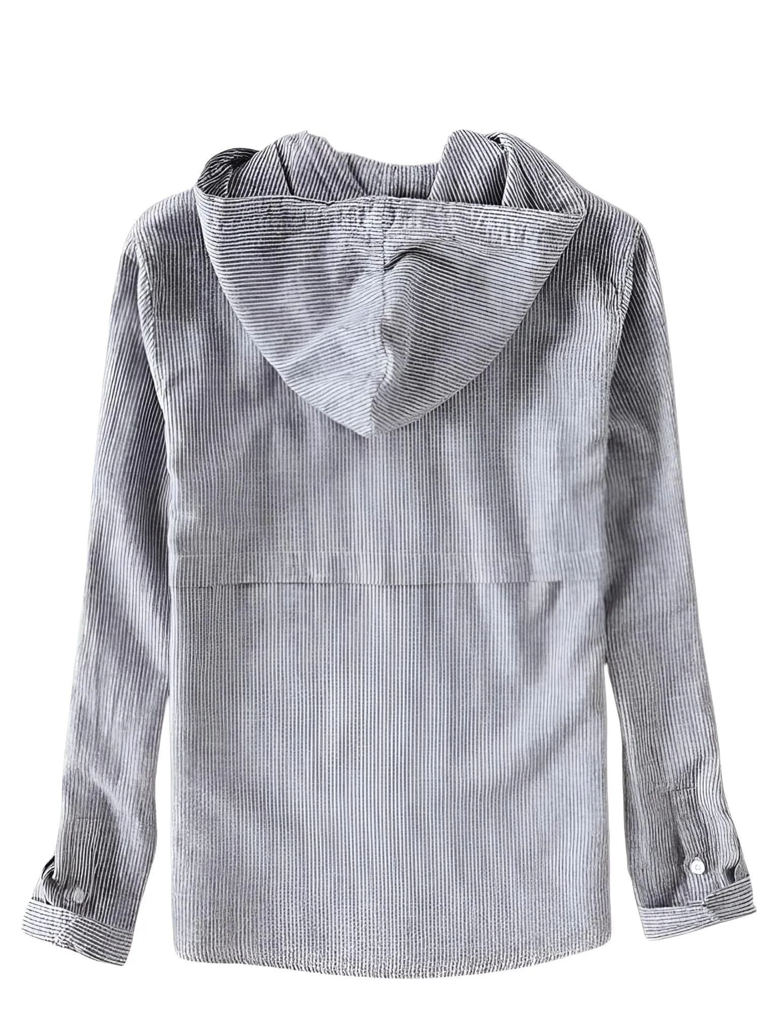 High Fashion Cotton and Linen Casual Men's Hooded Long Sleeve Shirt