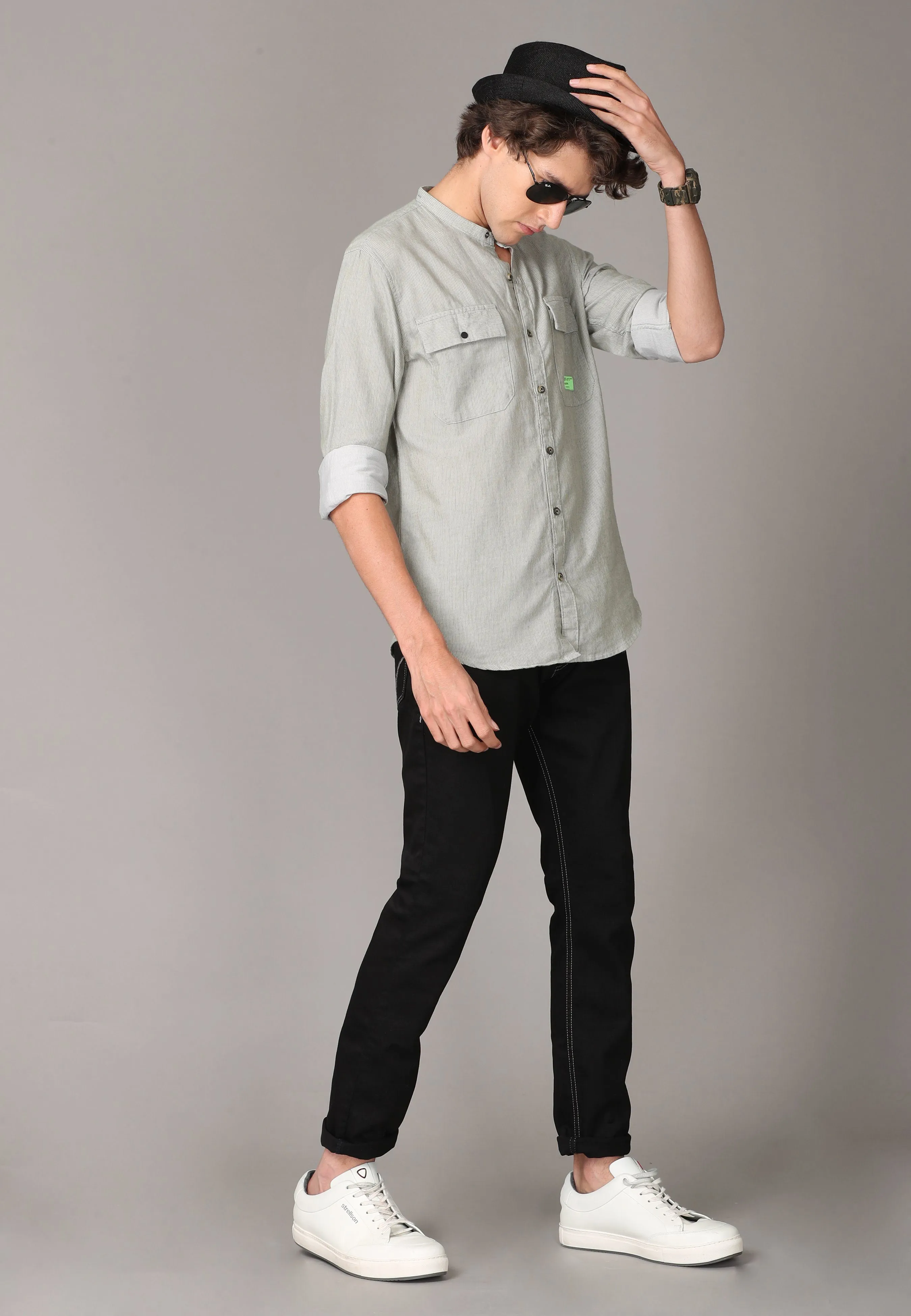 Light Ash Linen Full Sleeve Shirt