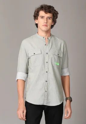 Light Ash Linen Full Sleeve Shirt