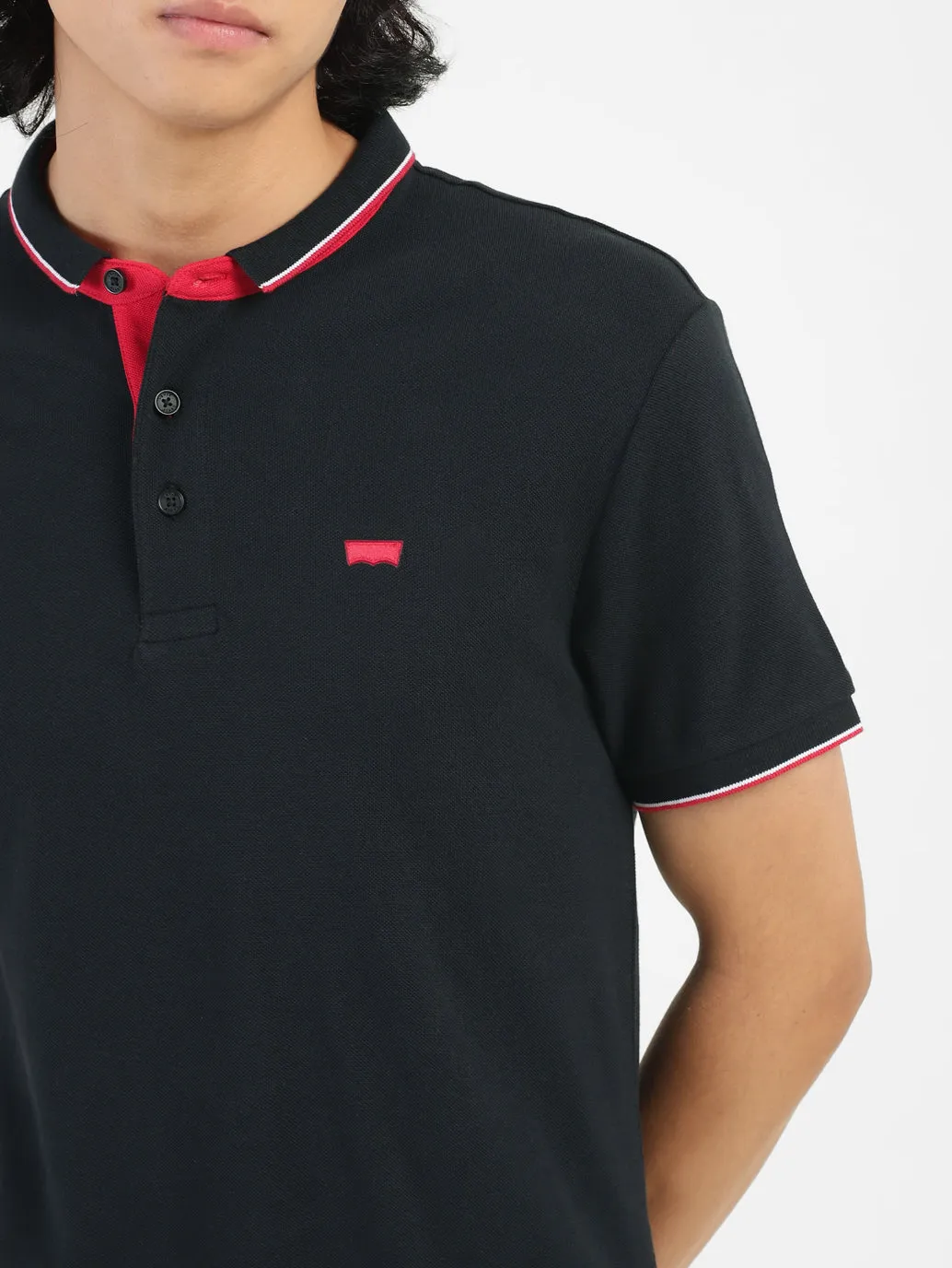 Men's Black Polo Collar T-Shirt