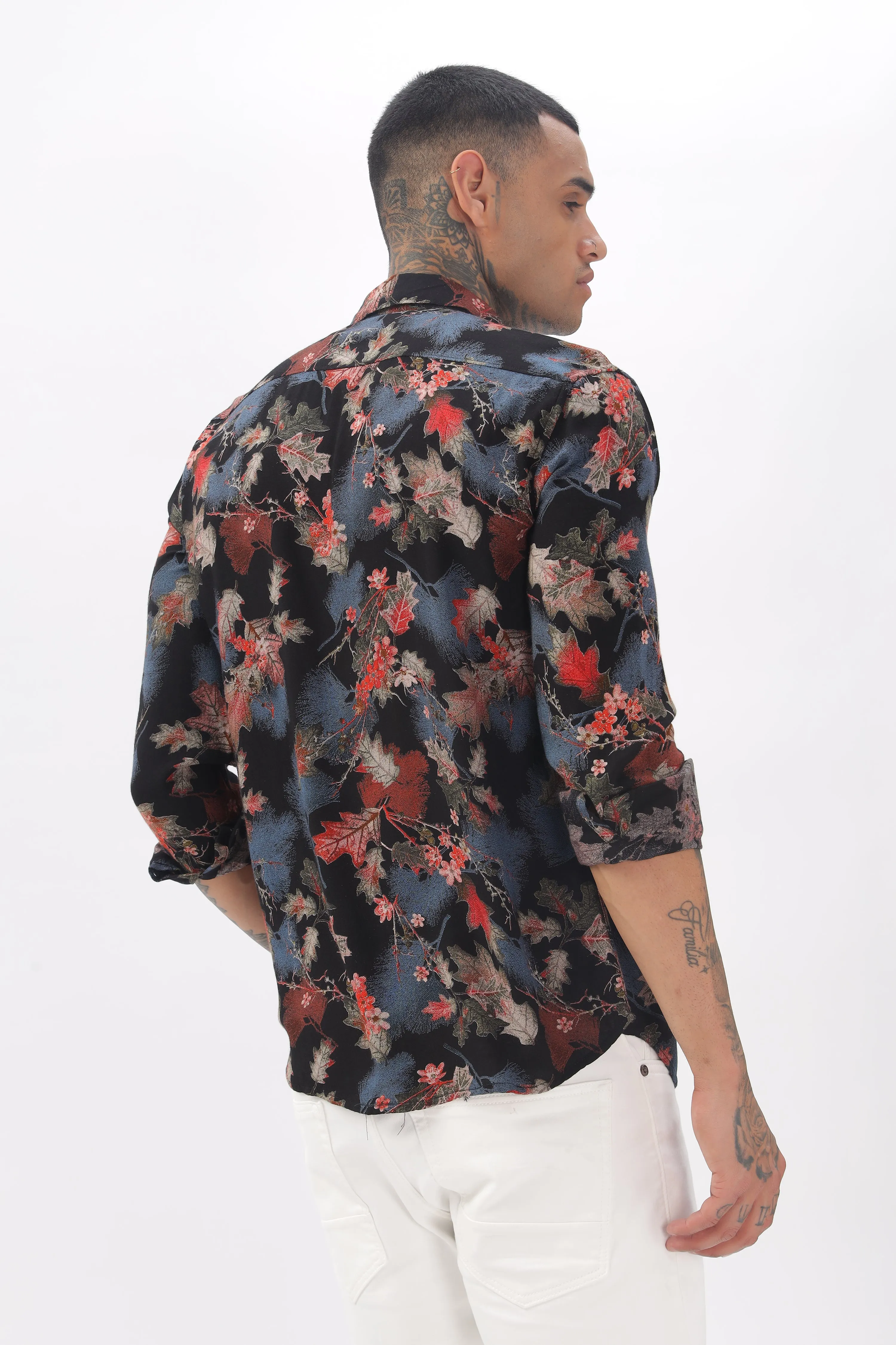 Midnight Floral Viscose Shirt