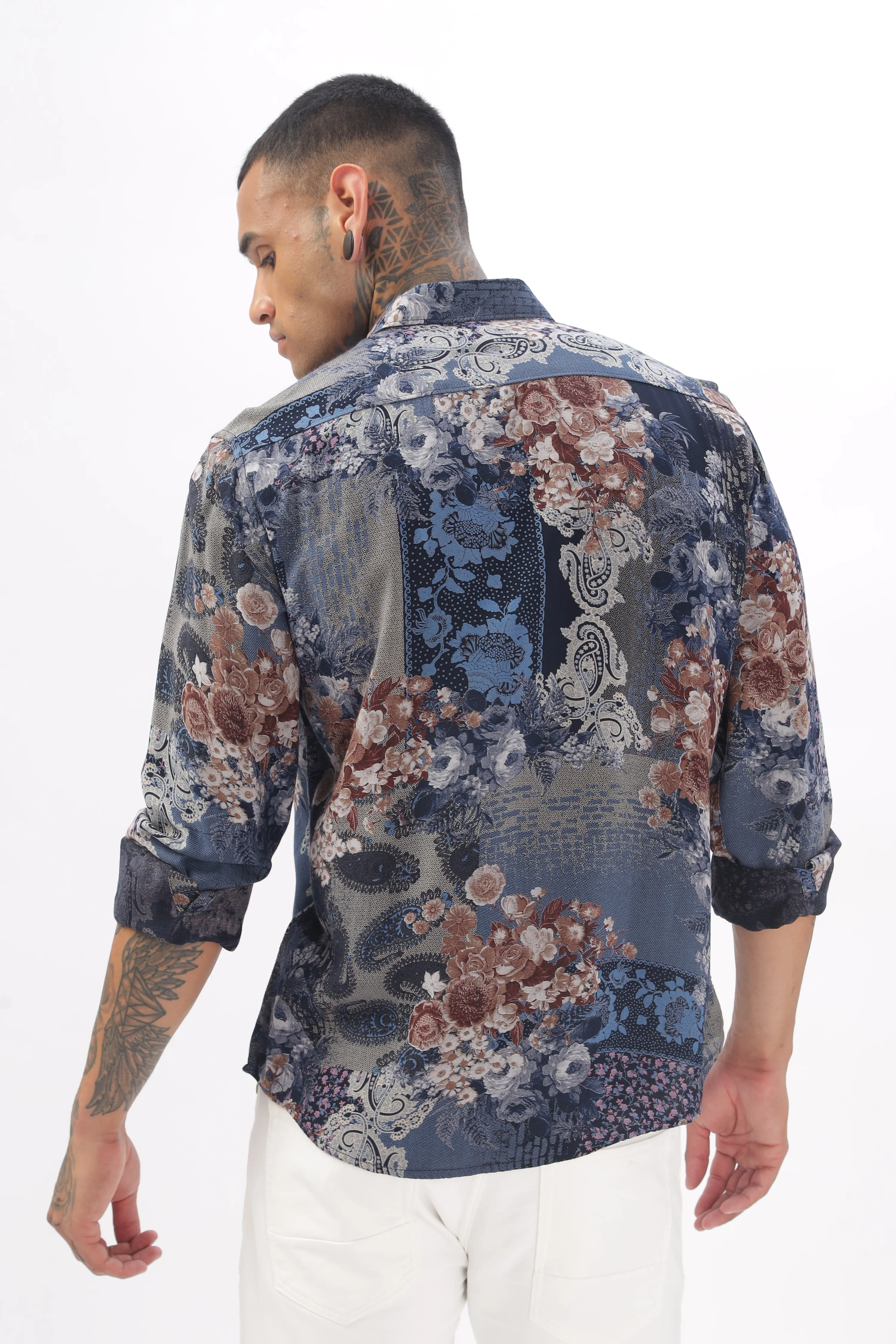 Midnight Floral Viscose Shirt