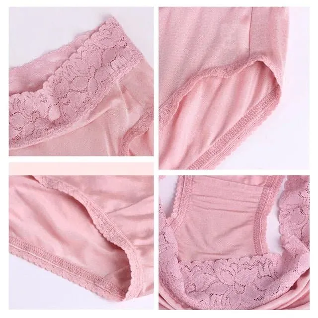 Mulberry Silk Lace Panties 5 PACK