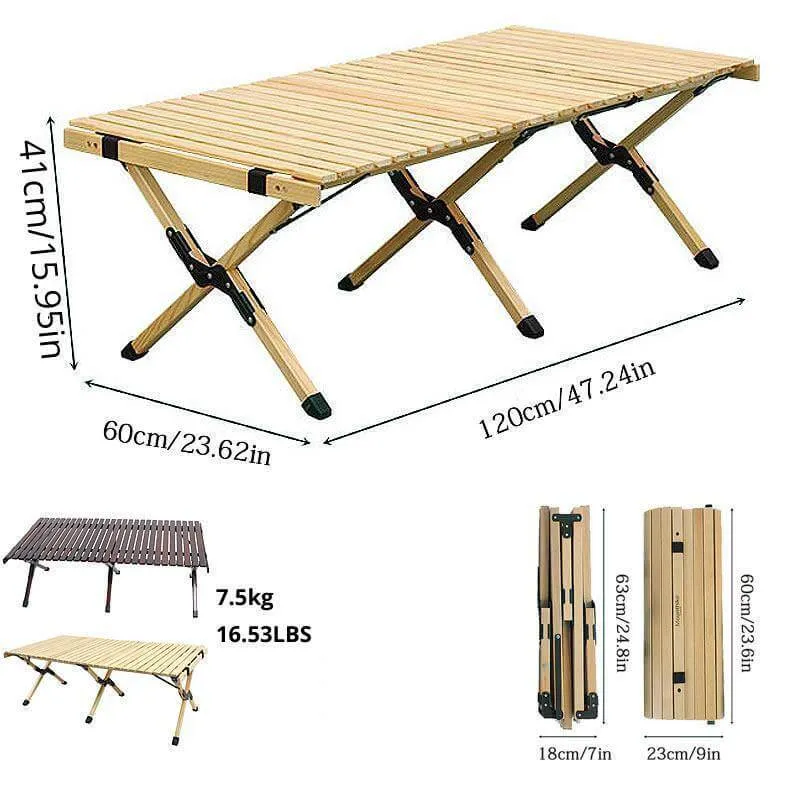 Outdoor Folding Durable Wood Table