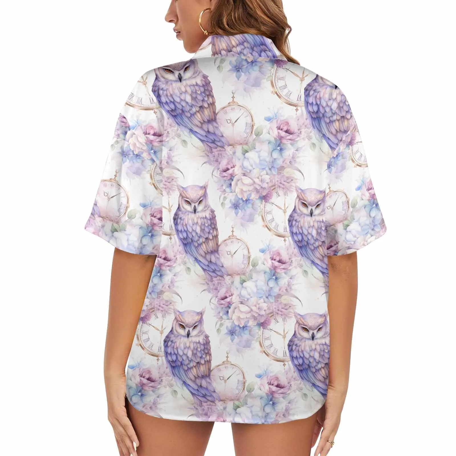 Pastel Owls Women's Hawaiian Shirt