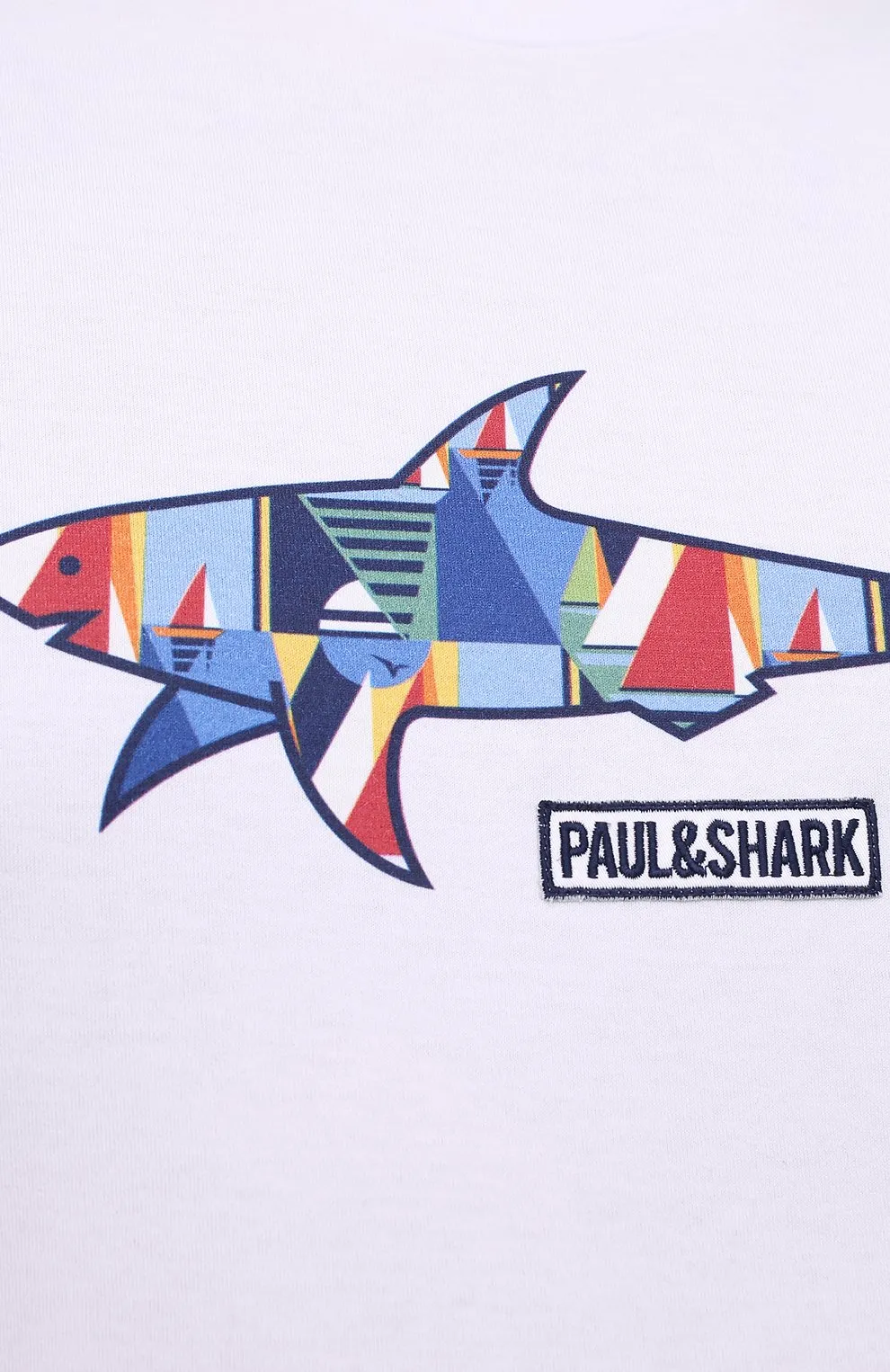 PAUL & SHARK Organic Cotton Shark T-Shirt White