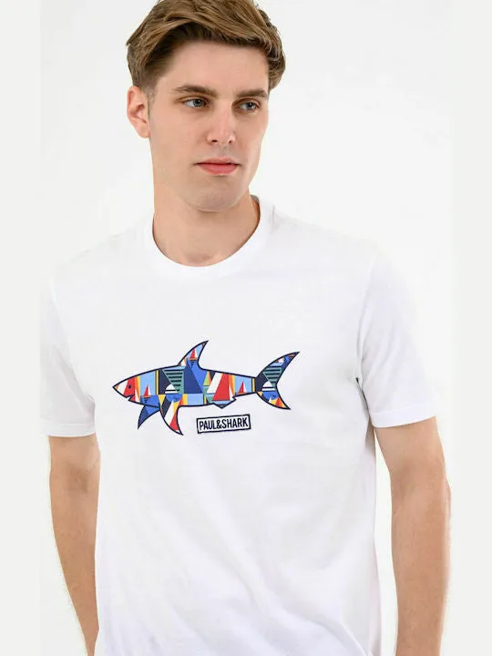 PAUL & SHARK Organic Cotton Shark T-Shirt White