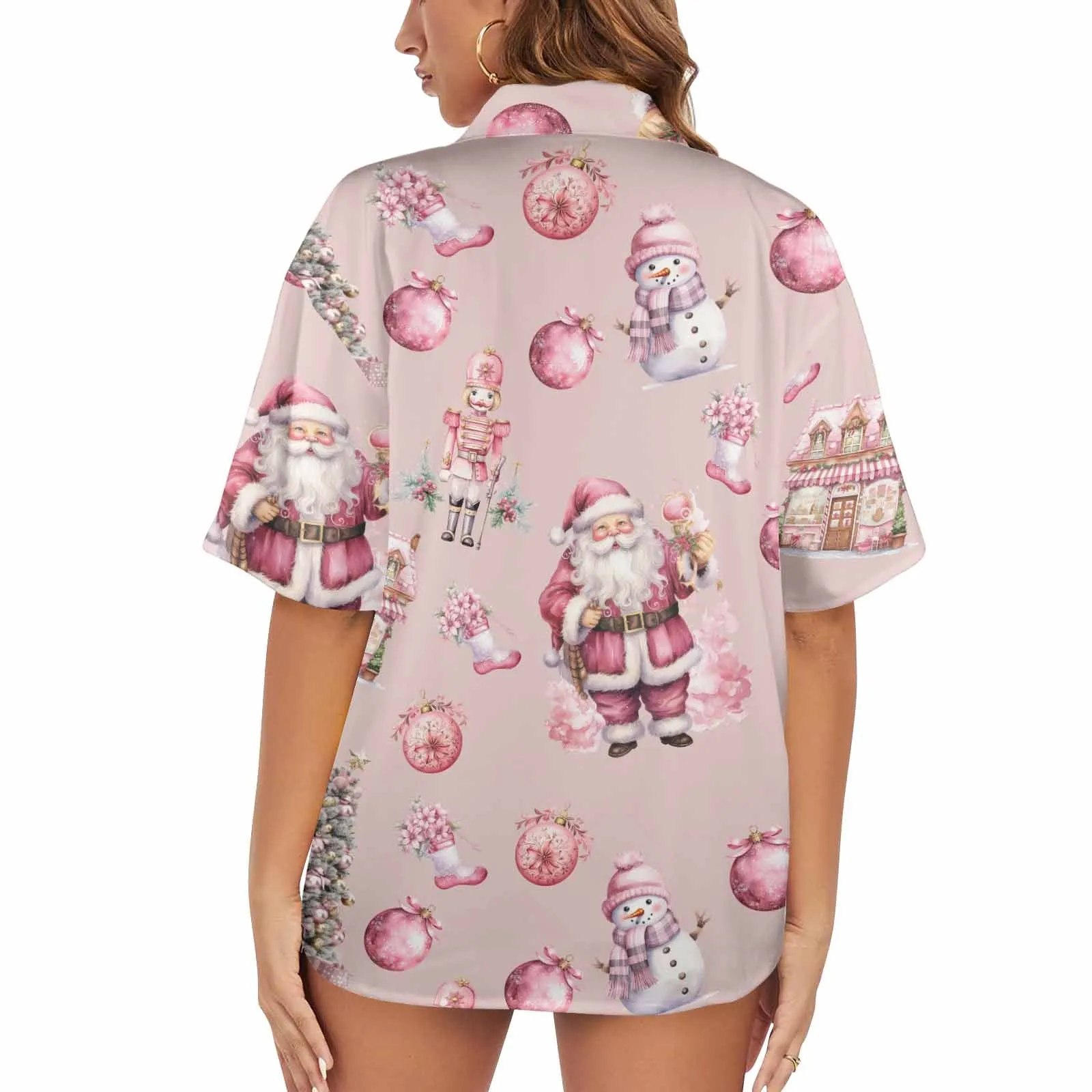 Pink Christmas Women's  Hawaiian Shirt