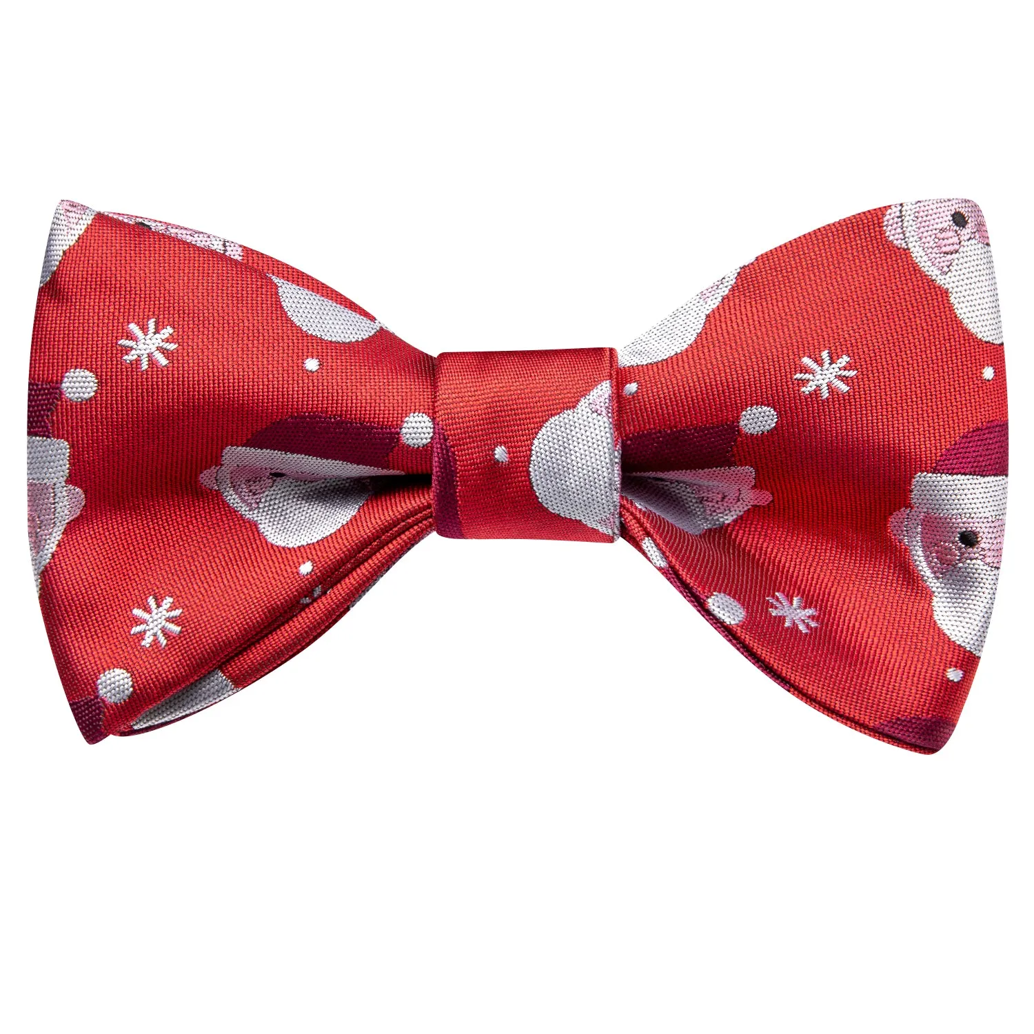 Red White Christmas Santa Self-tied Bow Tie Hanky Cufflinks Set