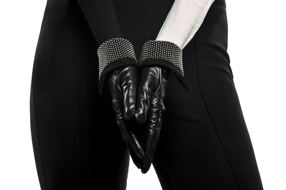 Ronnie Wood - Women's Silk Lined Studded Leather Gloves