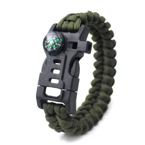 Survival Bracelet with Rope Tactical Bracelet Fire Starter, Compass