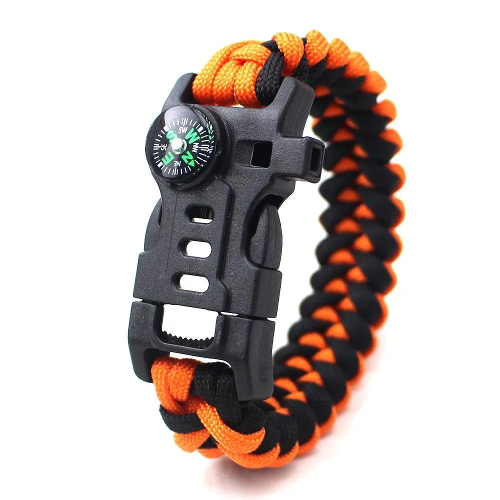 Survival Bracelet with Rope Tactical Bracelet Fire Starter, Compass