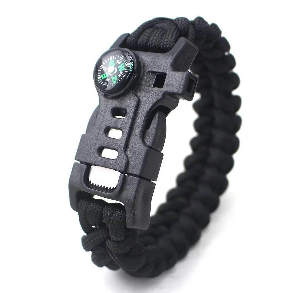 Survival Bracelet with Rope Tactical Bracelet Fire Starter, Compass