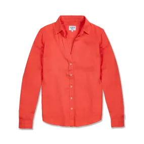 Twig Linen Shirt - Hot Coral