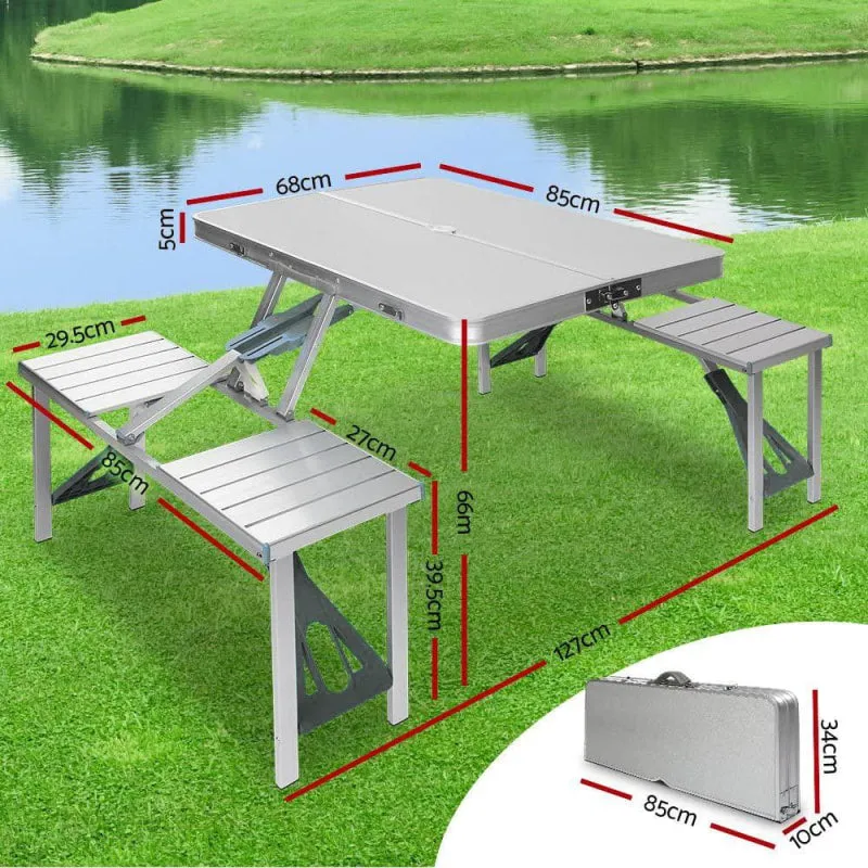 Weisshorn Folding Camping Table Set with Stools