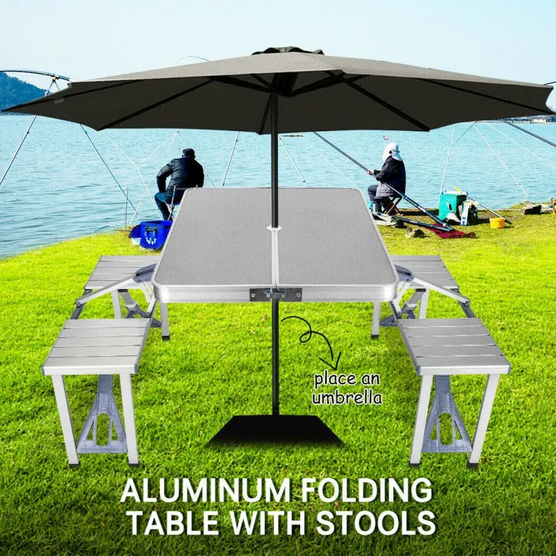 Weisshorn Folding Camping Table Set with Stools