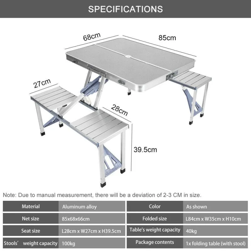 Weisshorn Folding Camping Table Set with Stools