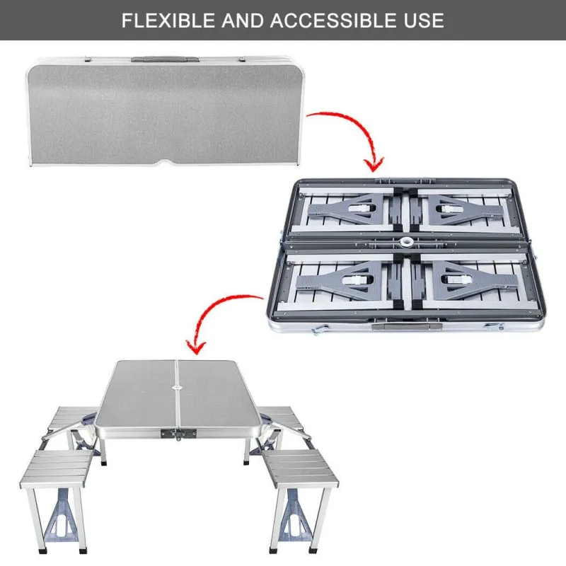 Weisshorn Folding Camping Table Set with Stools