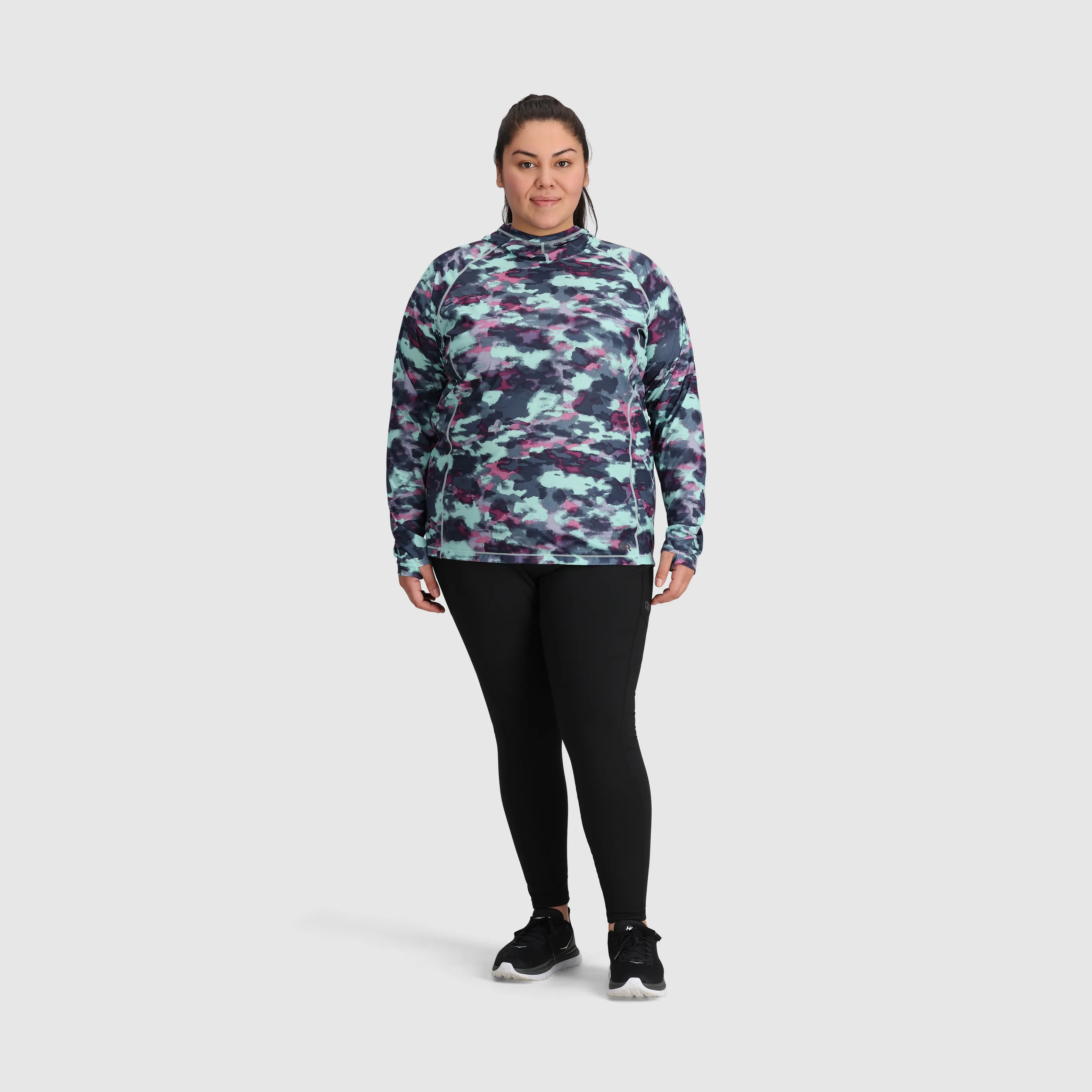 Women's Echo Printed Hoodie-Plus