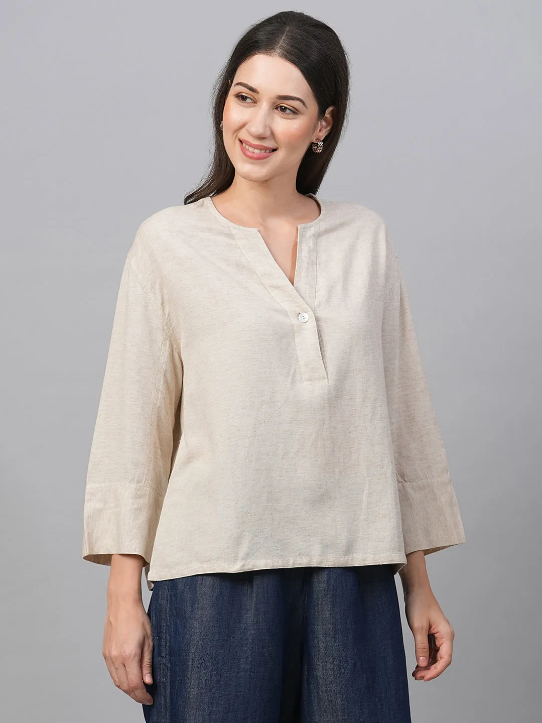 Women's Natural1 Viscose Linen Regular Fit Blouse