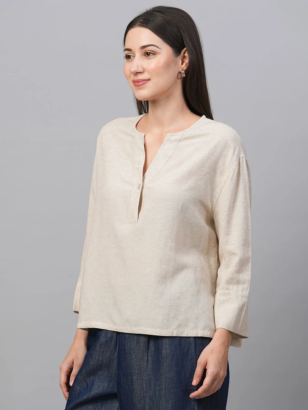 Women's Natural1 Viscose Linen Regular Fit Blouse