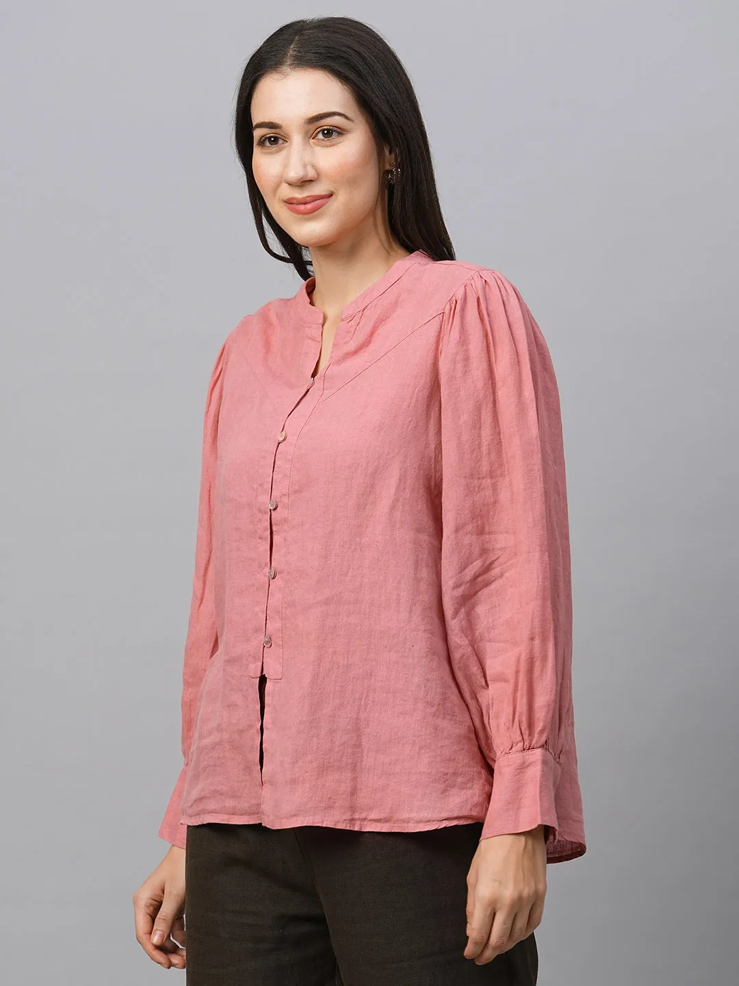 Women's Rose Linen Regular Fit Blouse